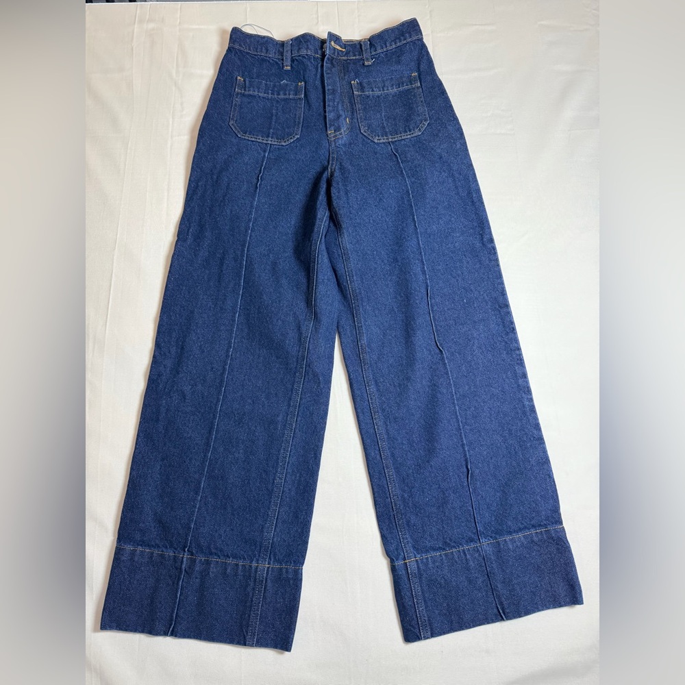 Entro Solid Wide Leg Ankle Length Patch Pockets J… - image 2